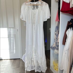 Band of Gypsies boho White lace  Maxi Dress size XS